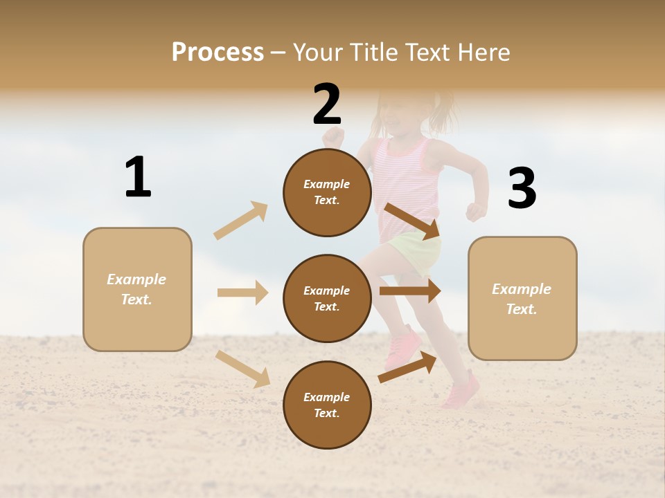 A Little Girl Running Across A Sandy Beach PowerPoint Template