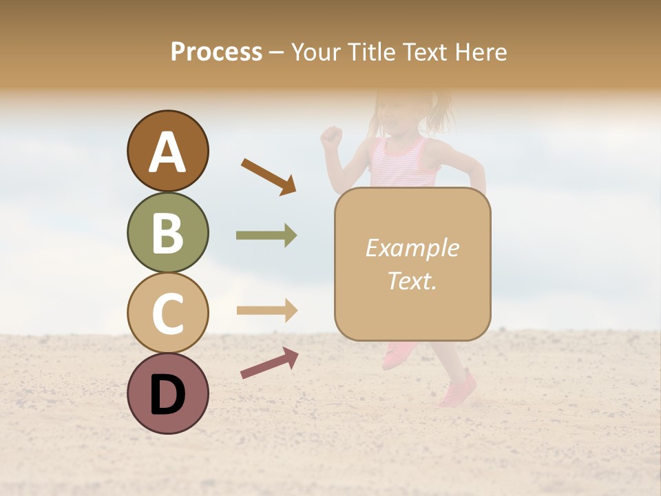 A Little Girl Running Across A Sandy Beach PowerPoint Template