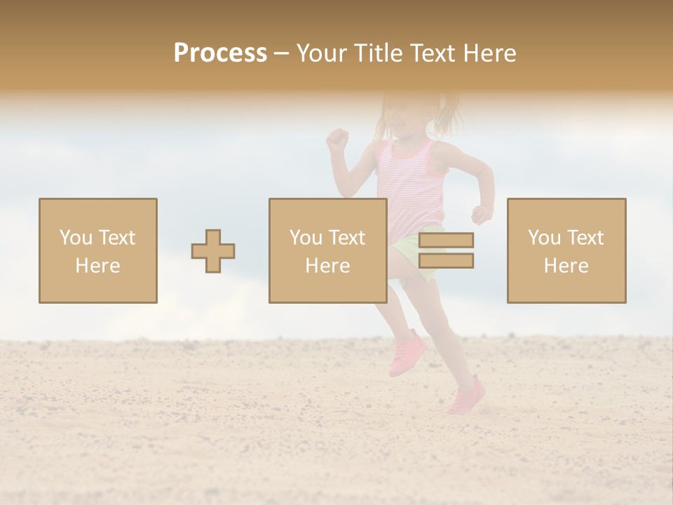 A Little Girl Running Across A Sandy Beach PowerPoint Template