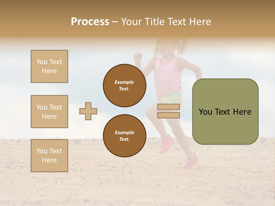 A Little Girl Running Across A Sandy Beach PowerPoint Template