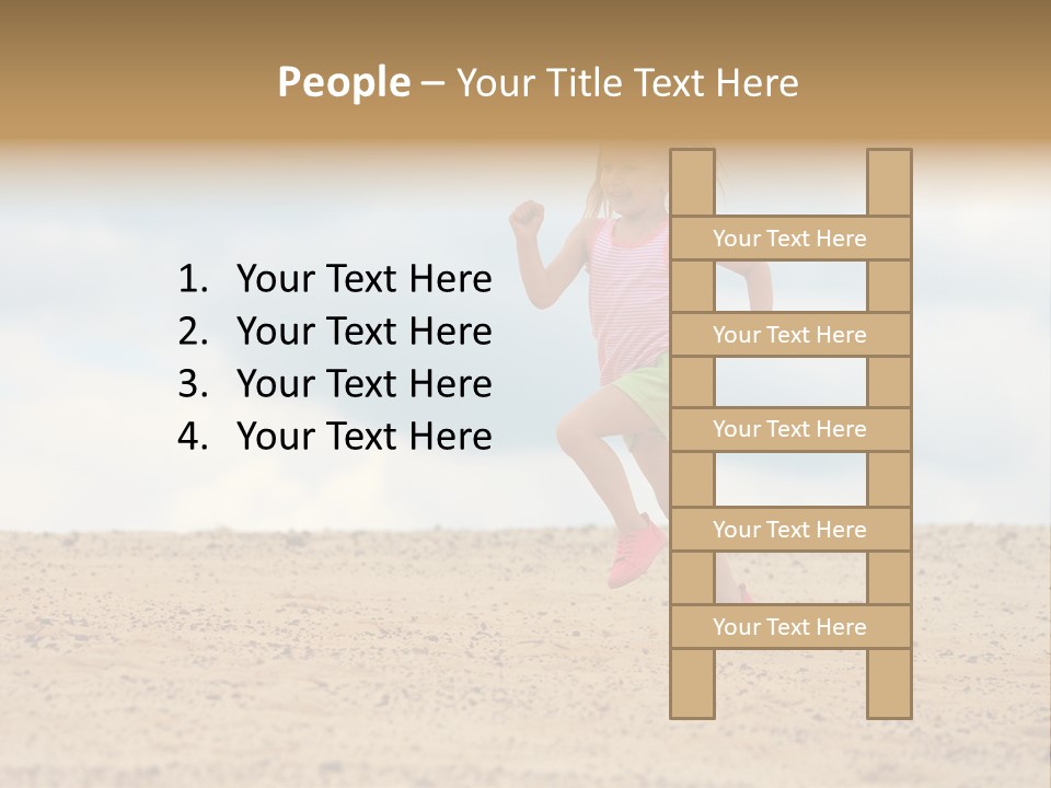 A Little Girl Running Across A Sandy Beach PowerPoint Template