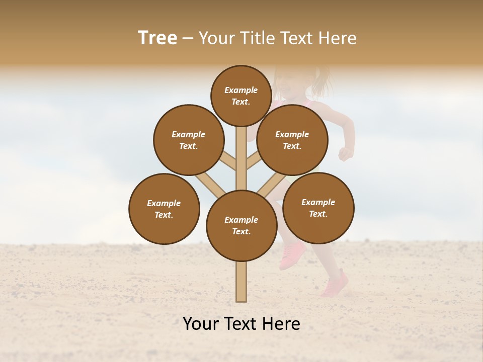 A Little Girl Running Across A Sandy Beach PowerPoint Template