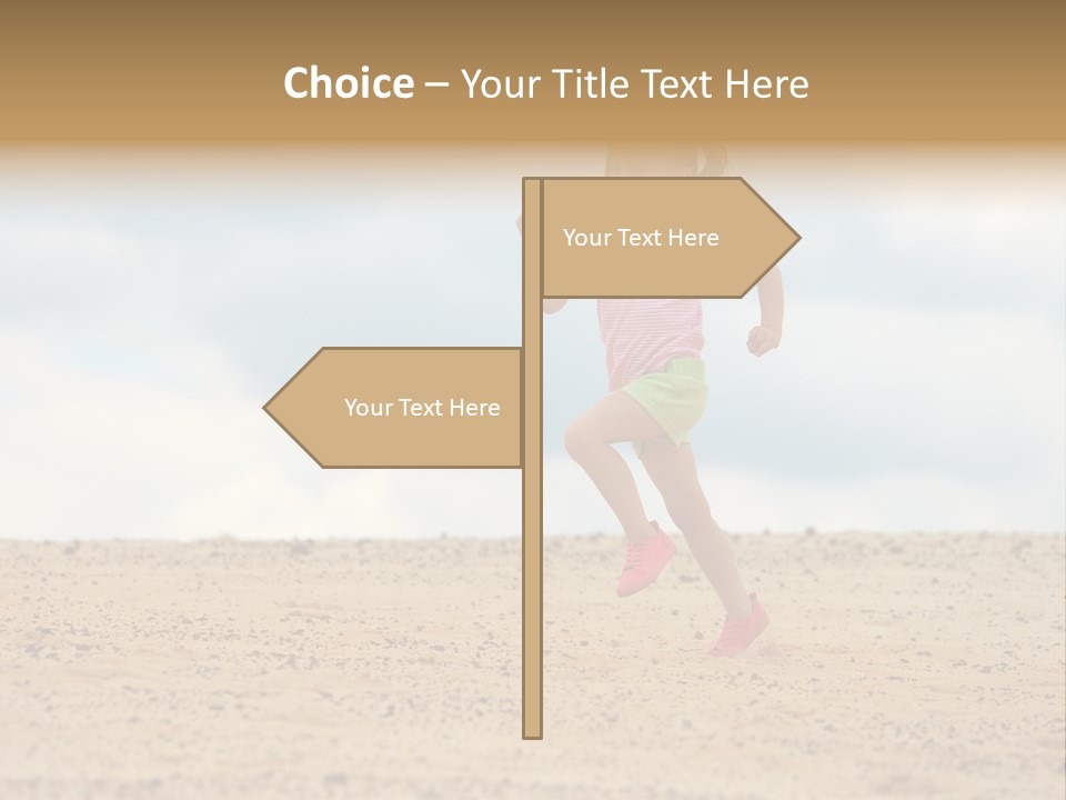A Little Girl Running Across A Sandy Beach PowerPoint Template
