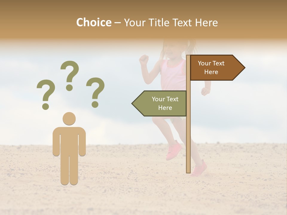 A Little Girl Running Across A Sandy Beach PowerPoint Template