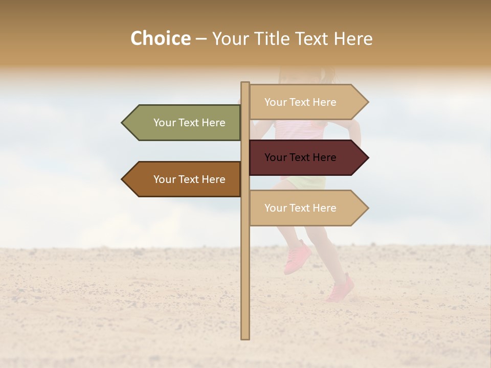 A Little Girl Running Across A Sandy Beach PowerPoint Template