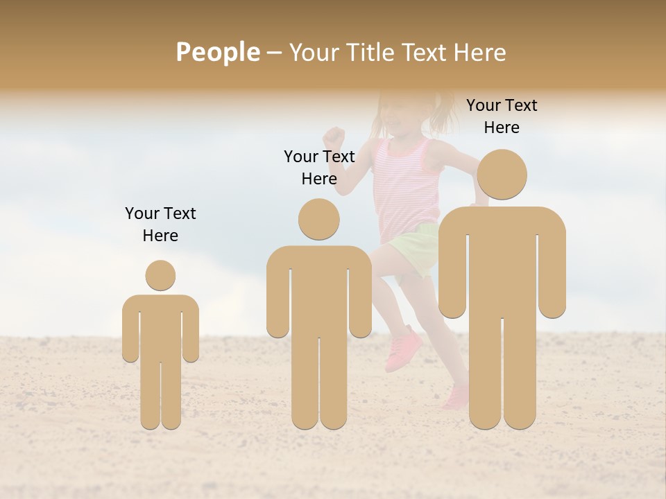 A Little Girl Running Across A Sandy Beach PowerPoint Template