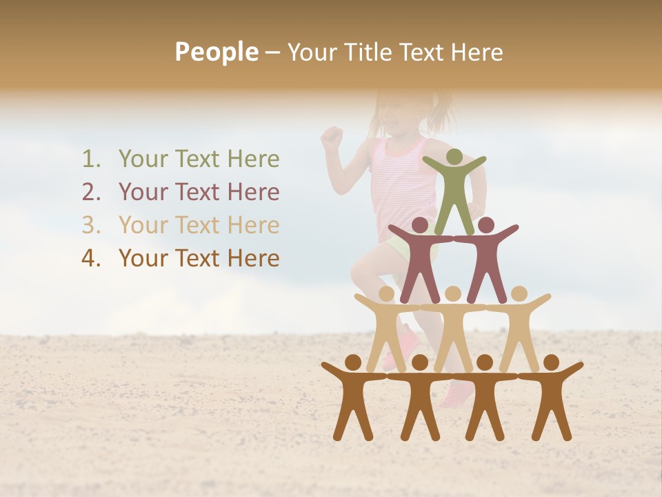 A Little Girl Running Across A Sandy Beach PowerPoint Template