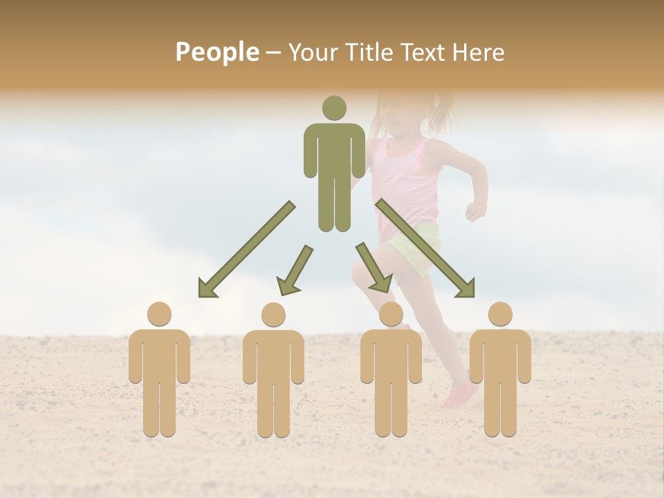 A Little Girl Running Across A Sandy Beach PowerPoint Template