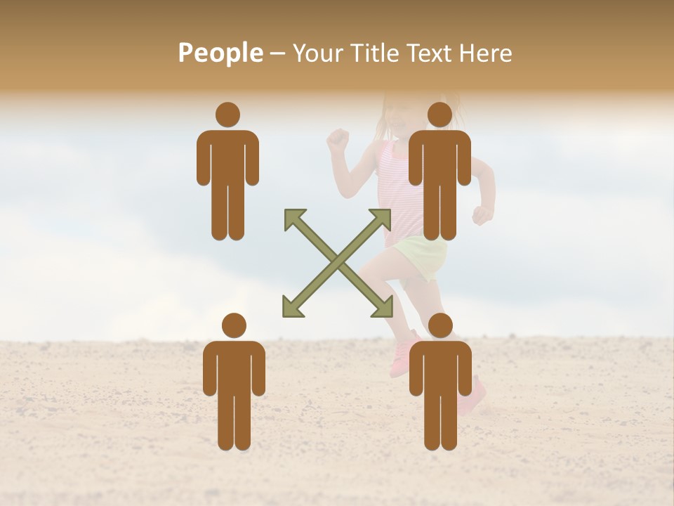 A Little Girl Running Across A Sandy Beach PowerPoint Template
