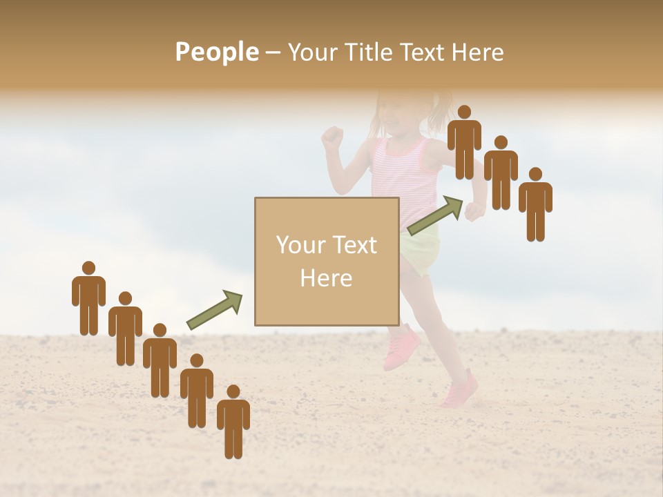 A Little Girl Running Across A Sandy Beach PowerPoint Template