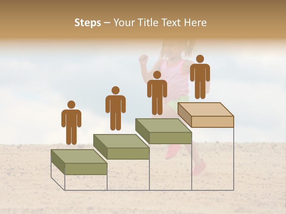 A Little Girl Running Across A Sandy Beach PowerPoint Template