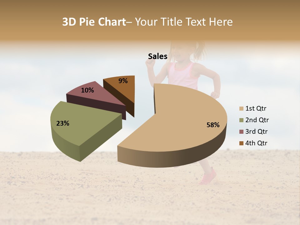 A Little Girl Running Across A Sandy Beach PowerPoint Template