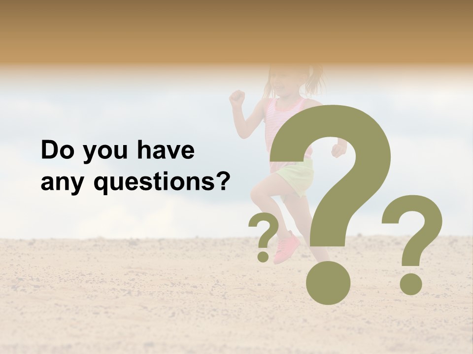 A Little Girl Running Across A Sandy Beach PowerPoint Template