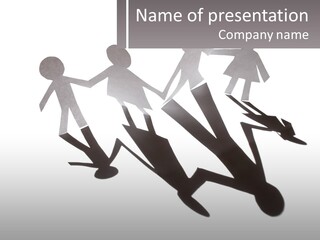 A Group Of People Holding Hands In Front Of A Sign PowerPoint Template