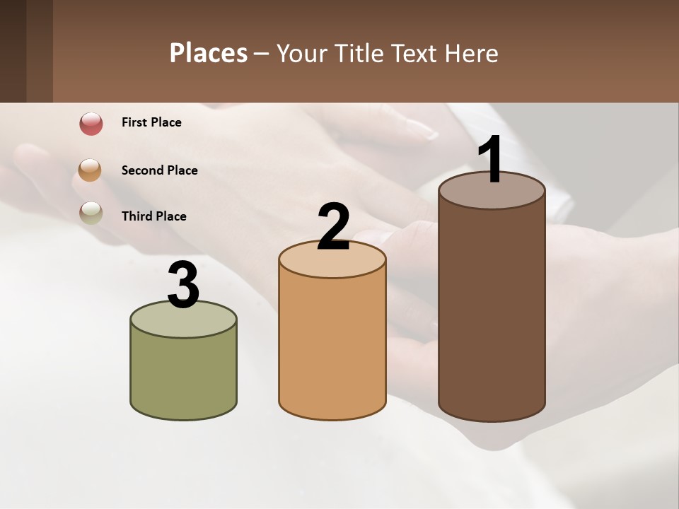 A Bride And Groom Holding Hands With A Ring On Their Finger PowerPoint Template