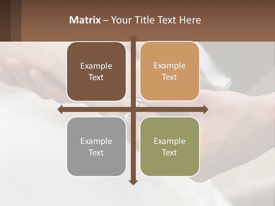 A Bride And Groom Holding Hands With A Ring On Their Finger PowerPoint Template