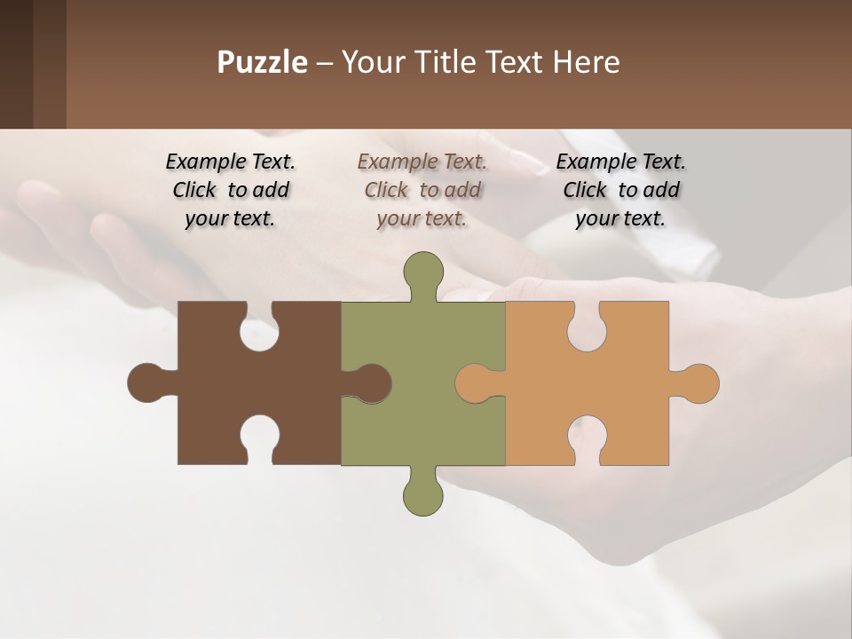 A Bride And Groom Holding Hands With A Ring On Their Finger PowerPoint Template