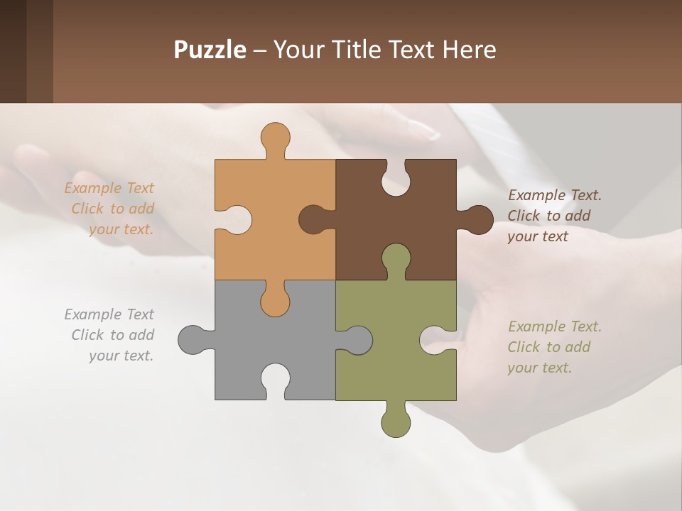 A Bride And Groom Holding Hands With A Ring On Their Finger PowerPoint Template