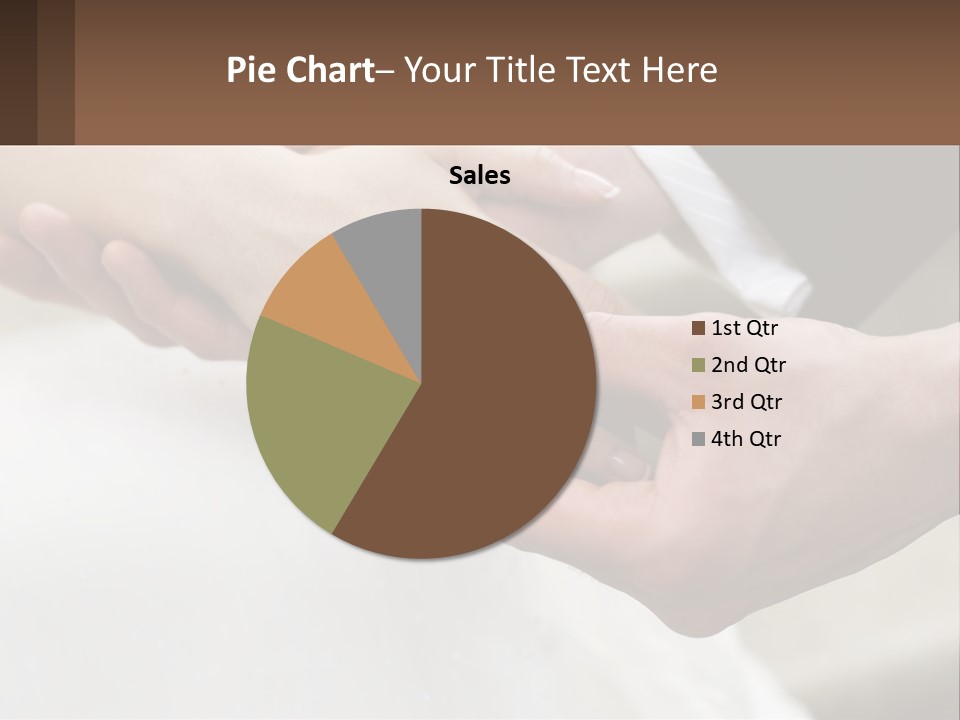 A Bride And Groom Holding Hands With A Ring On Their Finger PowerPoint Template