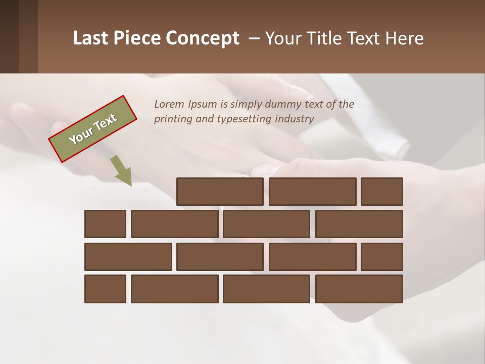 A Bride And Groom Holding Hands With A Ring On Their Finger PowerPoint Template