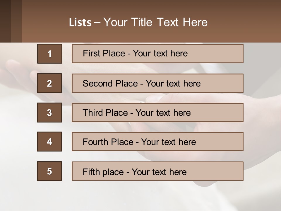 A Bride And Groom Holding Hands With A Ring On Their Finger PowerPoint Template