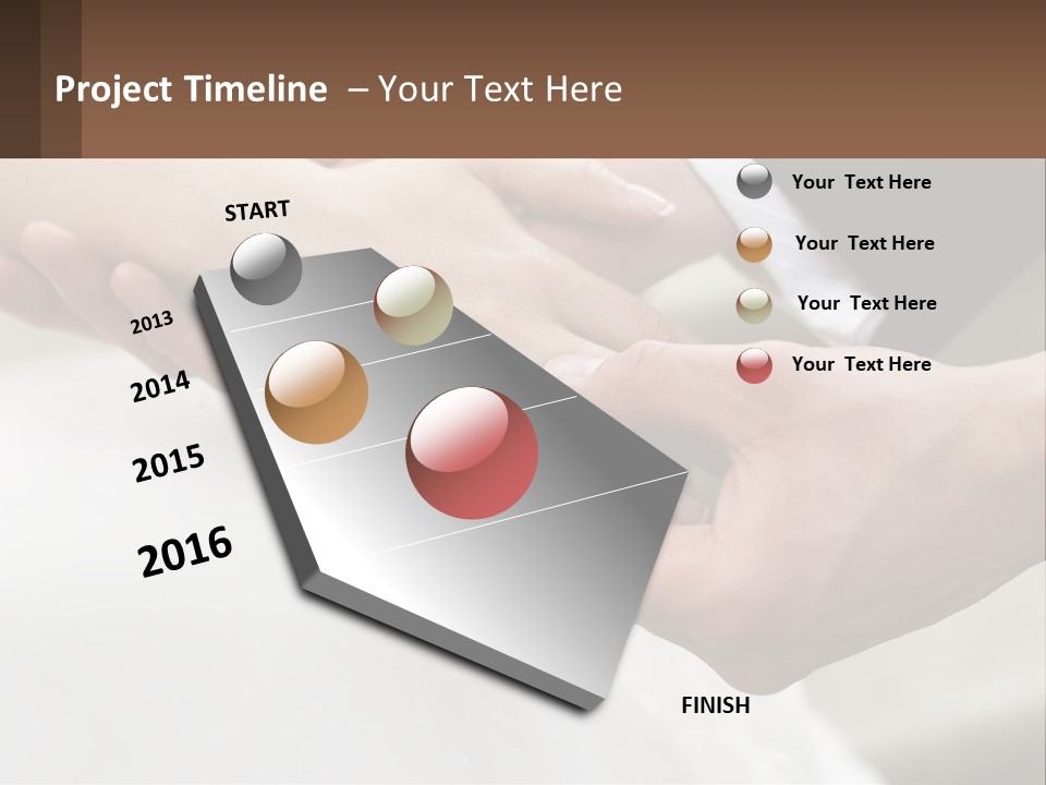 A Bride And Groom Holding Hands With A Ring On Their Finger PowerPoint Template