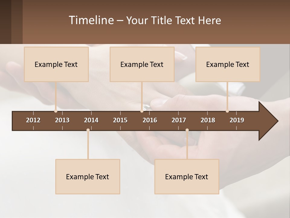 A Bride And Groom Holding Hands With A Ring On Their Finger PowerPoint Template