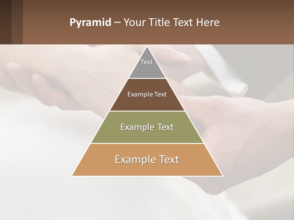 A Bride And Groom Holding Hands With A Ring On Their Finger PowerPoint Template