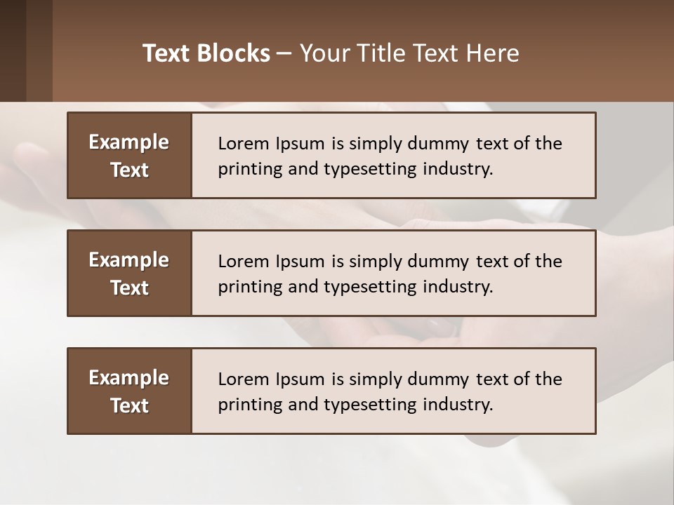 A Bride And Groom Holding Hands With A Ring On Their Finger PowerPoint Template