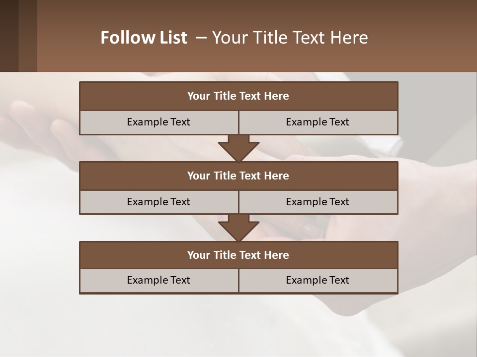 A Bride And Groom Holding Hands With A Ring On Their Finger PowerPoint Template