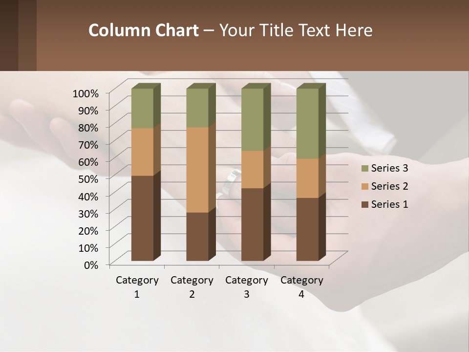A Bride And Groom Holding Hands With A Ring On Their Finger PowerPoint Template