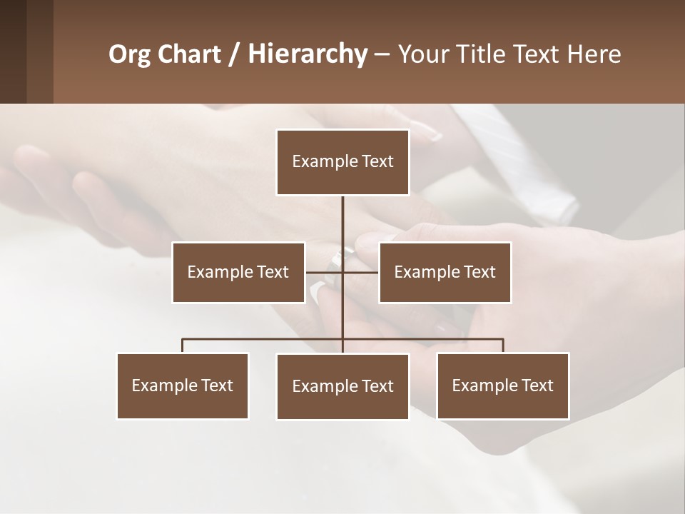 A Bride And Groom Holding Hands With A Ring On Their Finger PowerPoint Template