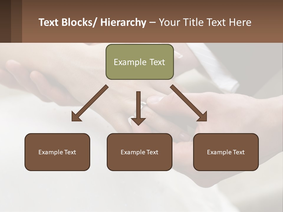 A Bride And Groom Holding Hands With A Ring On Their Finger PowerPoint Template