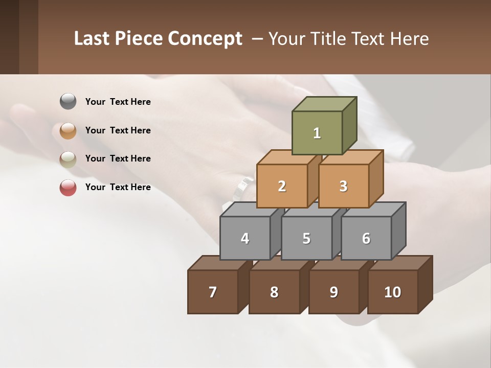A Bride And Groom Holding Hands With A Ring On Their Finger PowerPoint Template