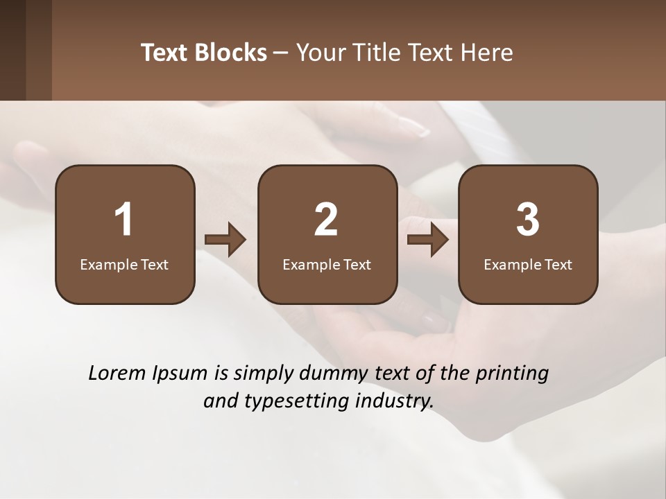 A Bride And Groom Holding Hands With A Ring On Their Finger PowerPoint Template