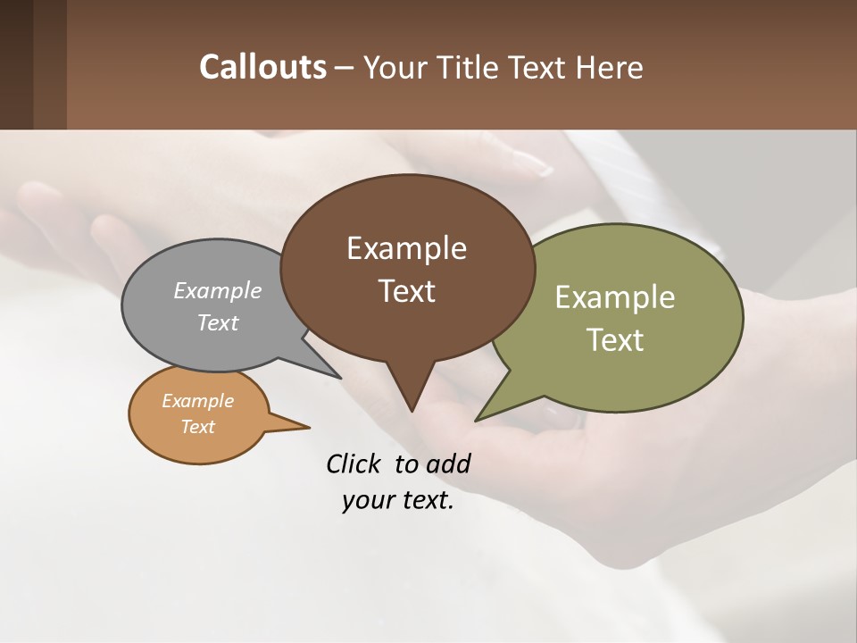 A Bride And Groom Holding Hands With A Ring On Their Finger PowerPoint Template