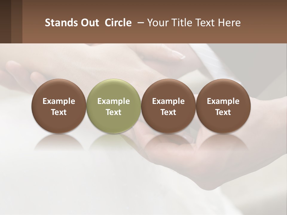 A Bride And Groom Holding Hands With A Ring On Their Finger PowerPoint Template