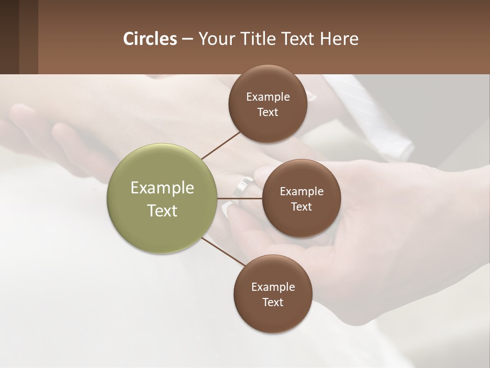 A Bride And Groom Holding Hands With A Ring On Their Finger PowerPoint Template