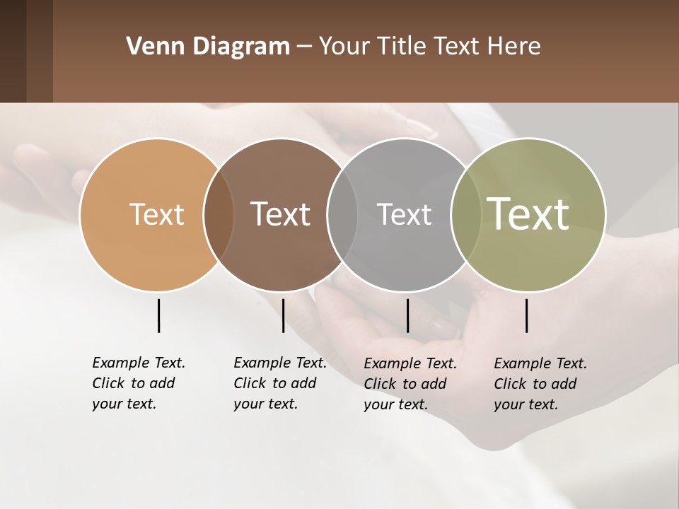 A Bride And Groom Holding Hands With A Ring On Their Finger PowerPoint Template