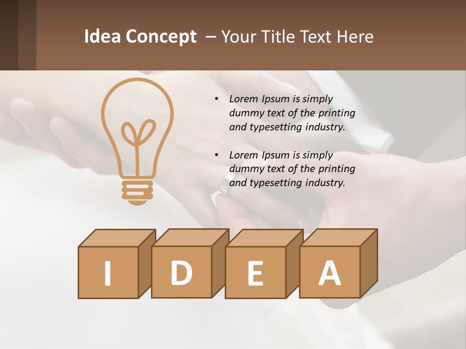 A Bride And Groom Holding Hands With A Ring On Their Finger PowerPoint Template