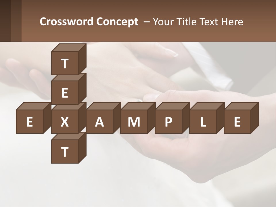 A Bride And Groom Holding Hands With A Ring On Their Finger PowerPoint Template