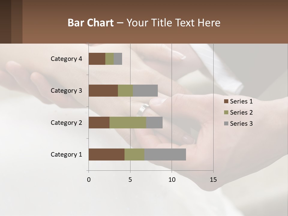 A Bride And Groom Holding Hands With A Ring On Their Finger PowerPoint Template