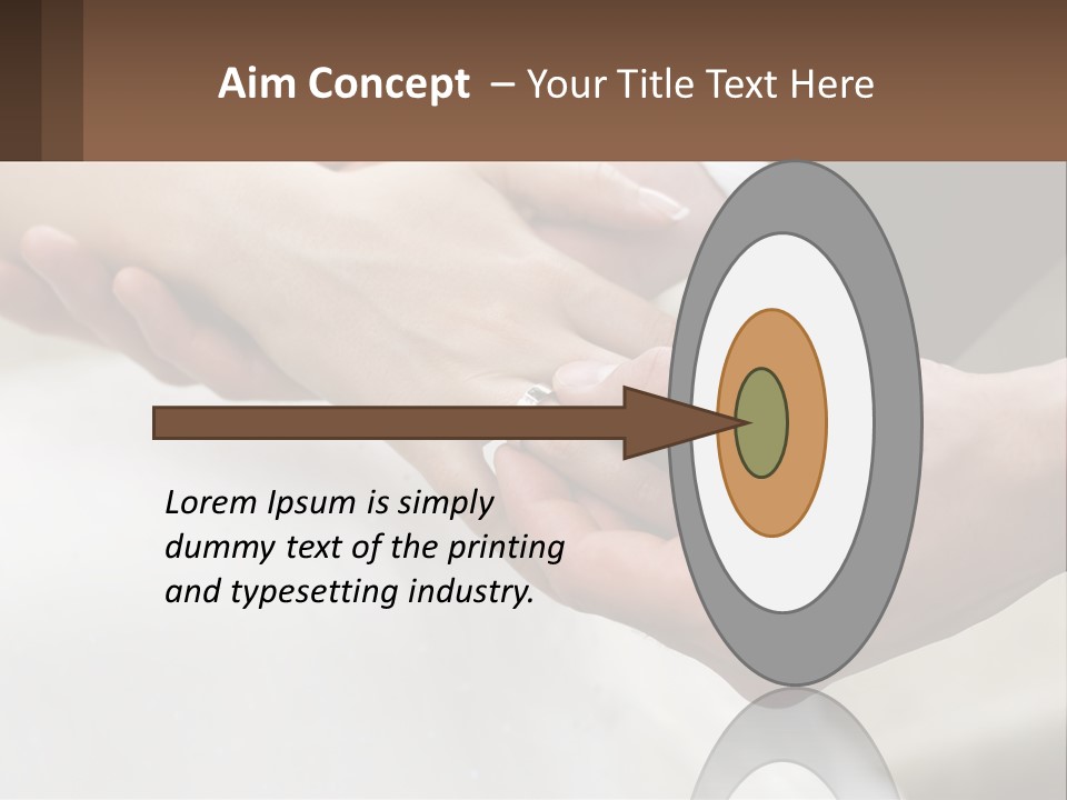 A Bride And Groom Holding Hands With A Ring On Their Finger PowerPoint Template