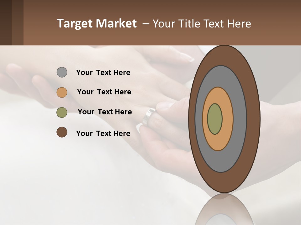 A Bride And Groom Holding Hands With A Ring On Their Finger PowerPoint Template