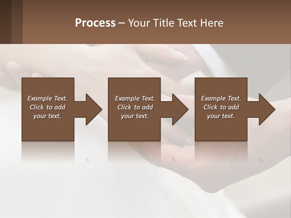 A Bride And Groom Holding Hands With A Ring On Their Finger PowerPoint Template