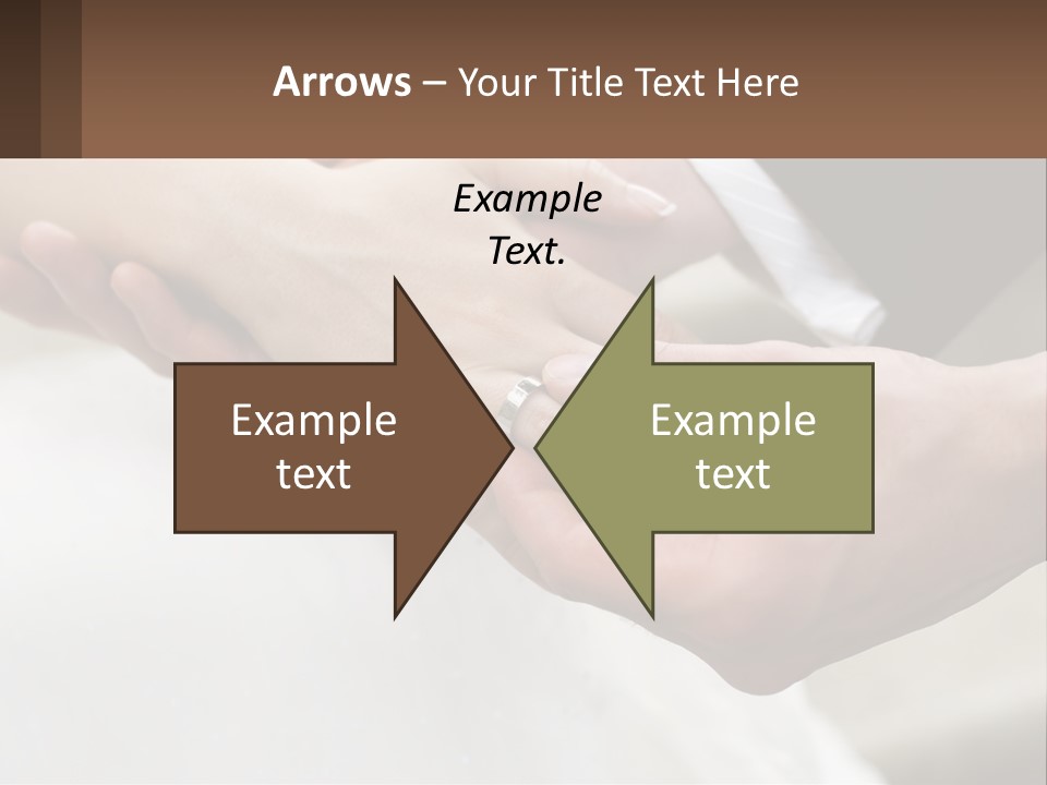 A Bride And Groom Holding Hands With A Ring On Their Finger PowerPoint Template