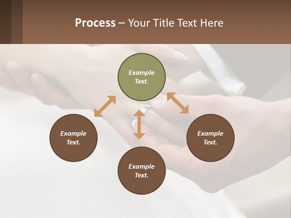 A Bride And Groom Holding Hands With A Ring On Their Finger PowerPoint Template