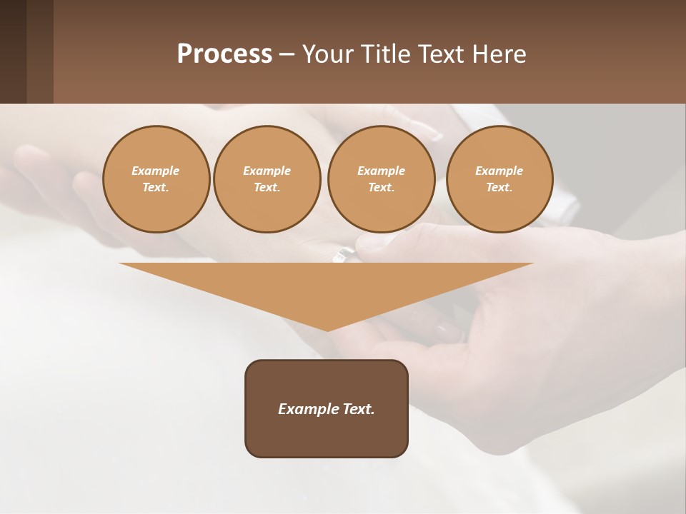 A Bride And Groom Holding Hands With A Ring On Their Finger PowerPoint Template