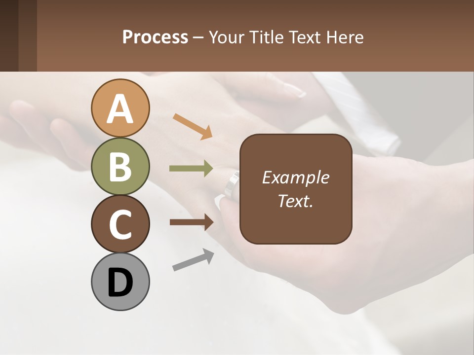A Bride And Groom Holding Hands With A Ring On Their Finger PowerPoint Template