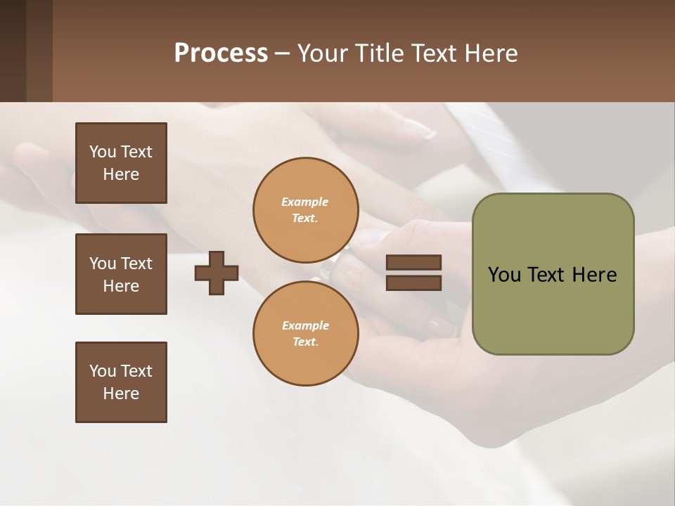 A Bride And Groom Holding Hands With A Ring On Their Finger PowerPoint Template